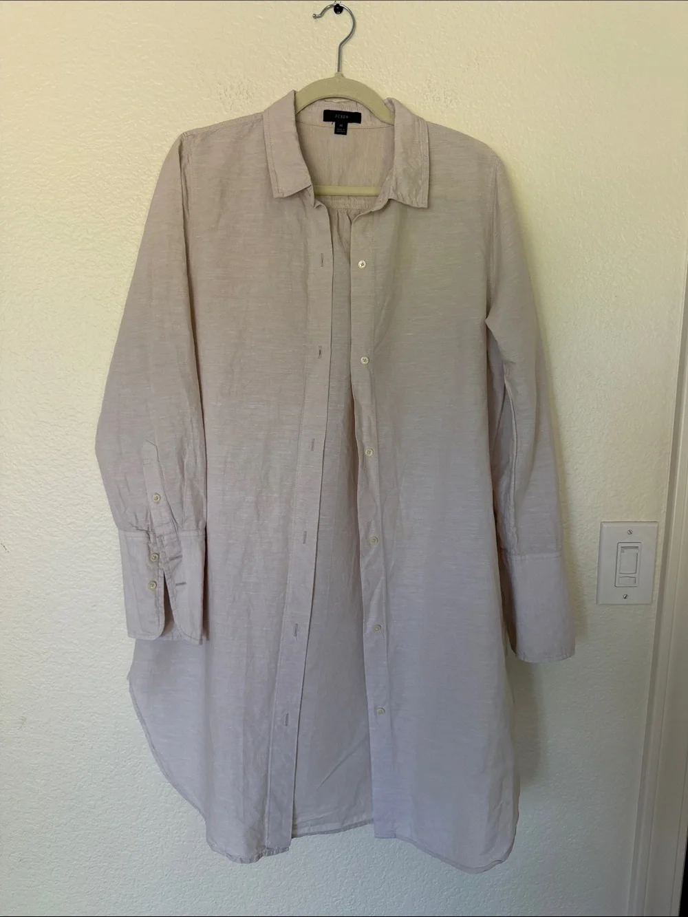 J.Crew Light Taupe Linen Shirt dress medium